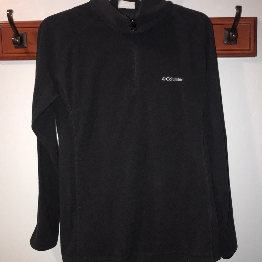 COLUMBIA women’s 3/4 zip. Fleece, black. Size Large
